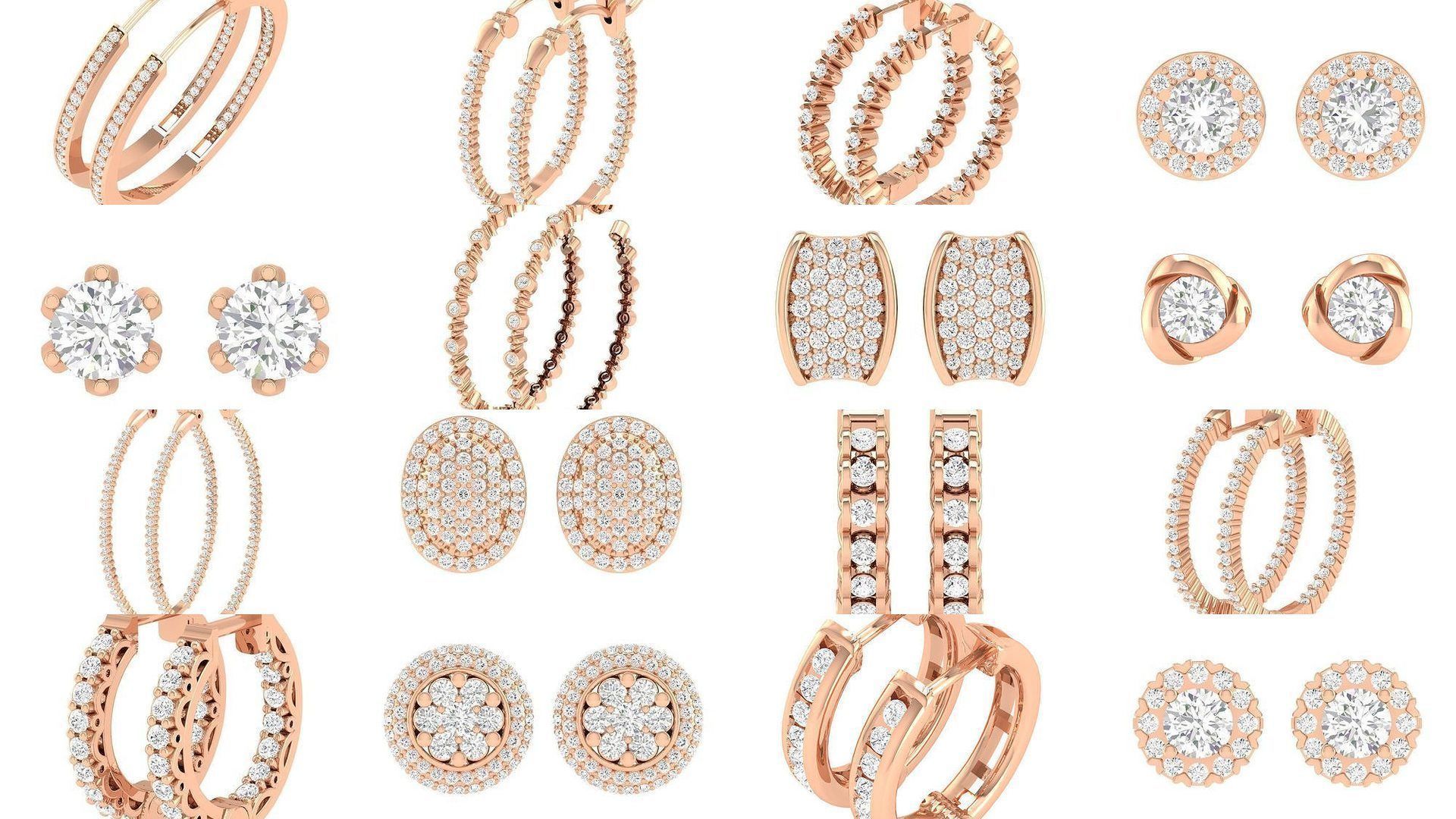 432 Diamond Earrings jcd 3dm stl renders details 3D Model Collection_127