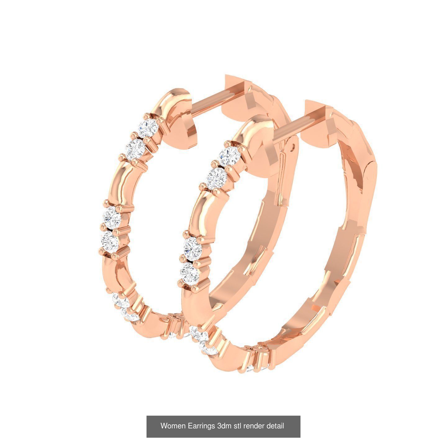 432 Diamond Earrings jcd 3dm stl renders details 3D Model Collection_226