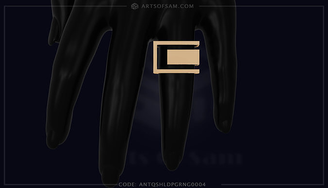 Antique Shield Plain Gold Ring 3D cad Pictures and Videos 3D print model