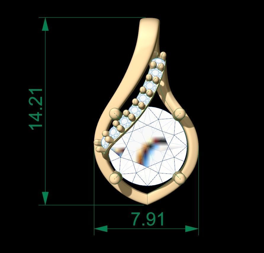 Pendant 127 3D print model_8