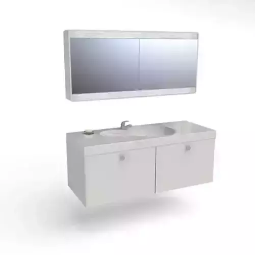 Modern And Minimalistic White Bathroom Sink And Vanity