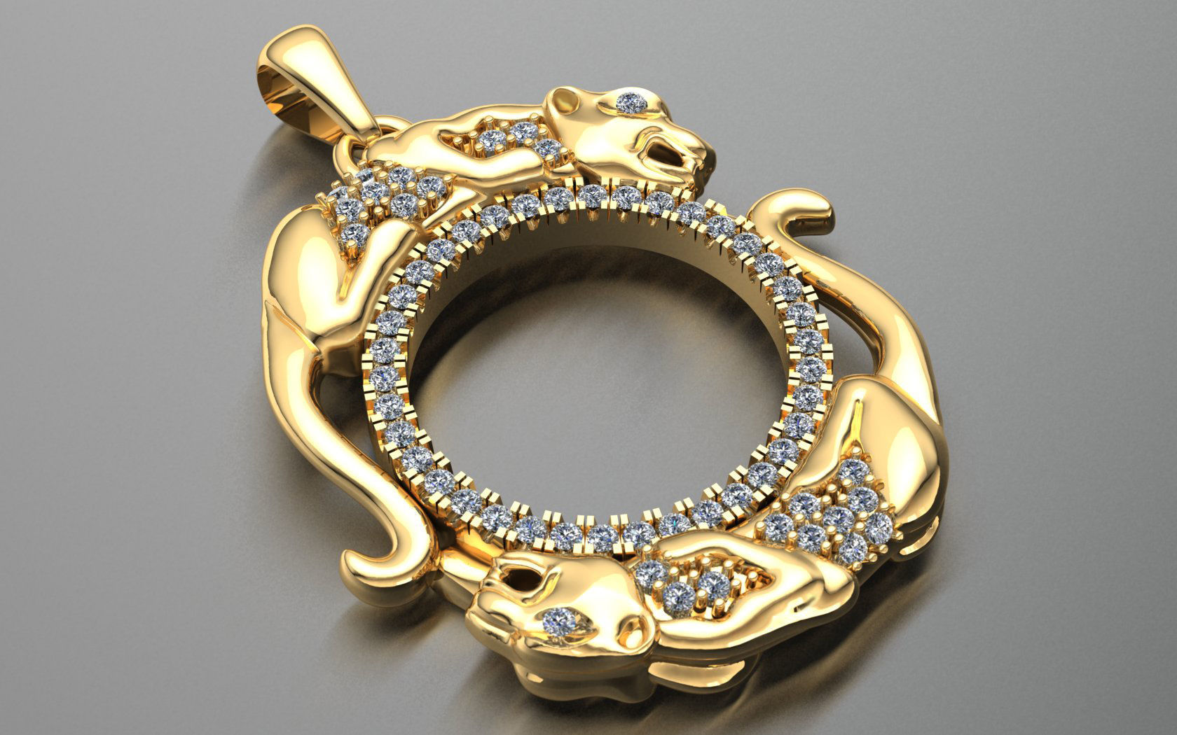 panter pendant 3D print model_3