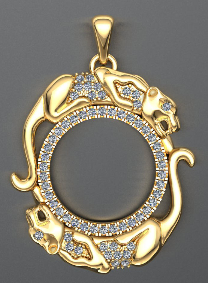 panter pendant 3D print model_1