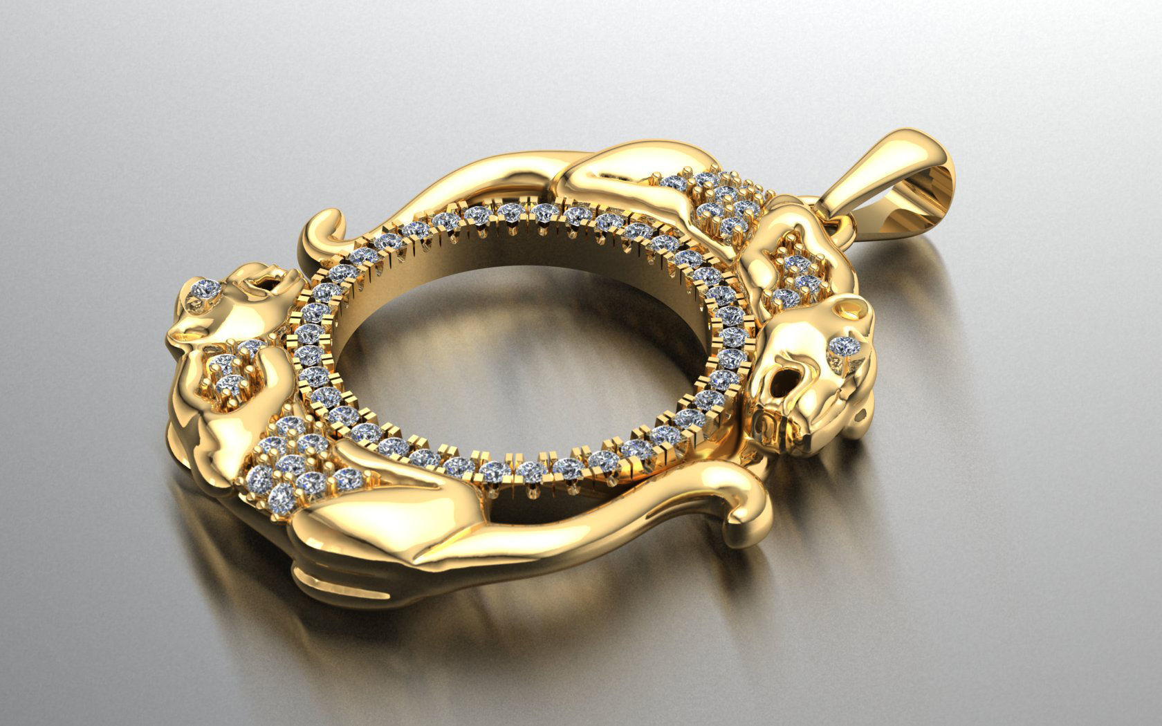 panter pendant 3D print model_2