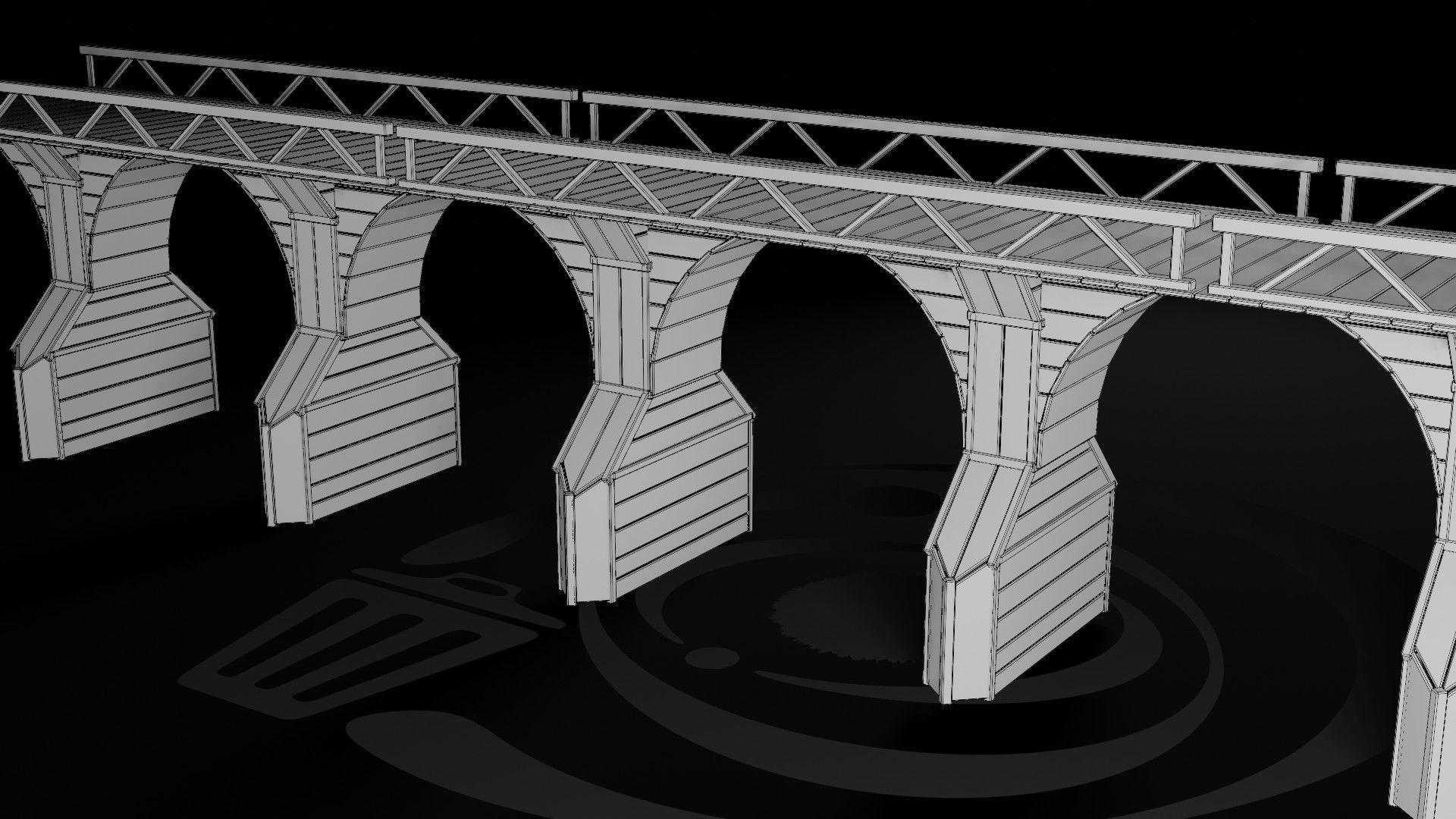AAA Medieval Wooden Bridge 04 R Low-poly 3D model_3