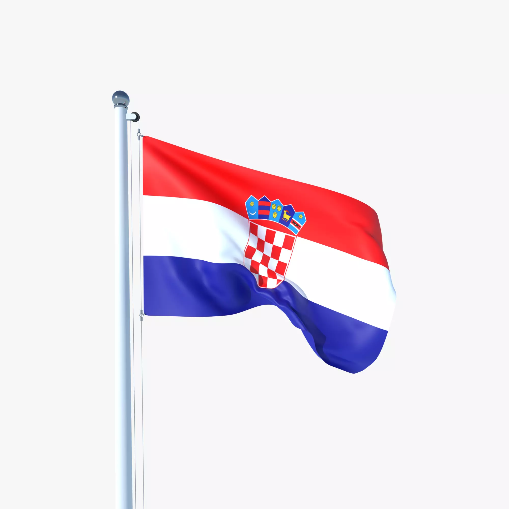 Animated Flag of Croatia Low-poly 3D model