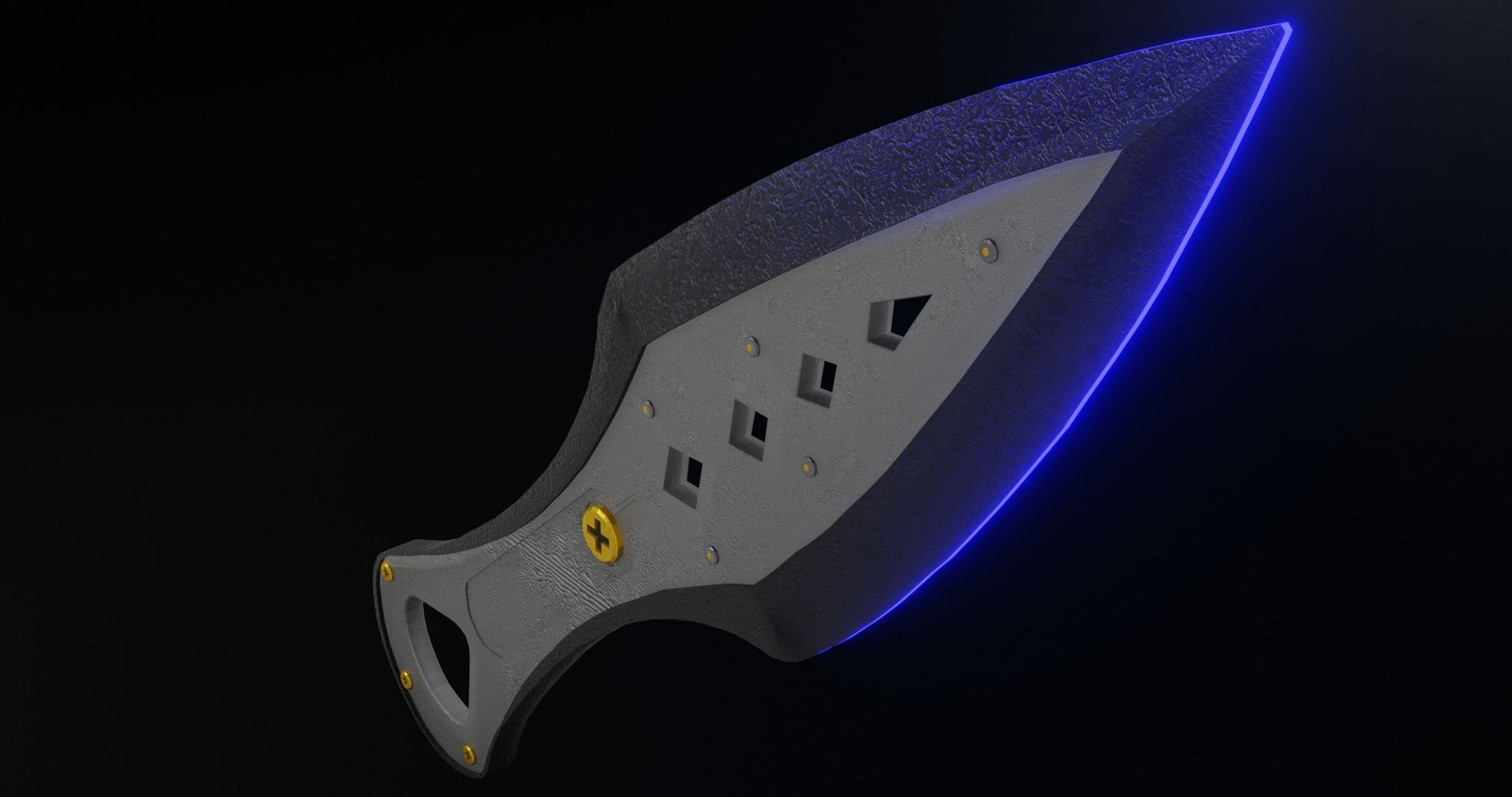 Kunai sword 3D model_2