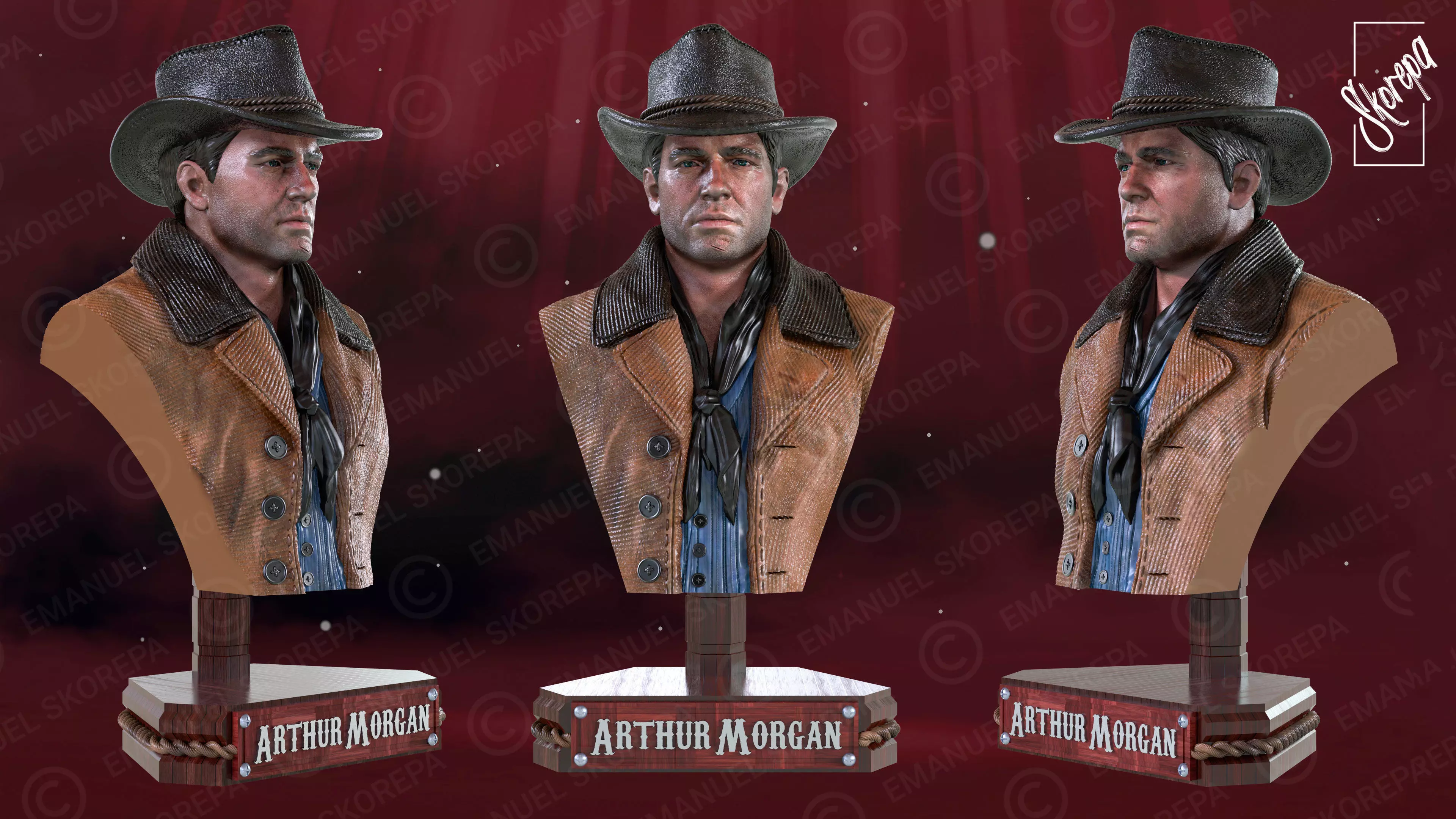 Arthur Morgan Bust 3D print model