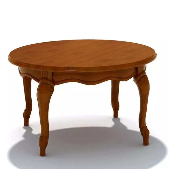 Round Vintage Wood Table 3D model | CGTrader