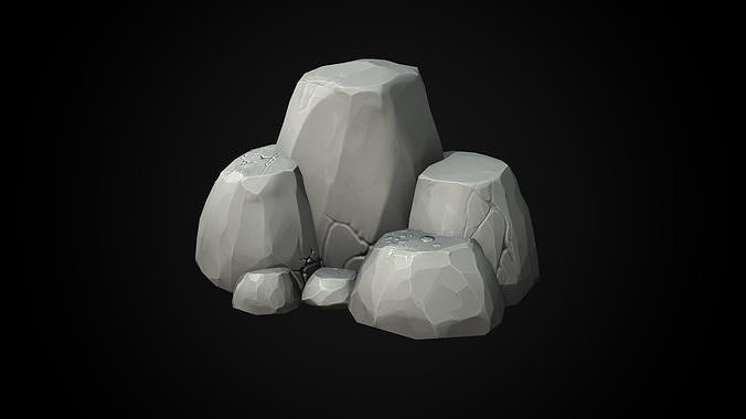 Stylized rock Low-poly 3D model