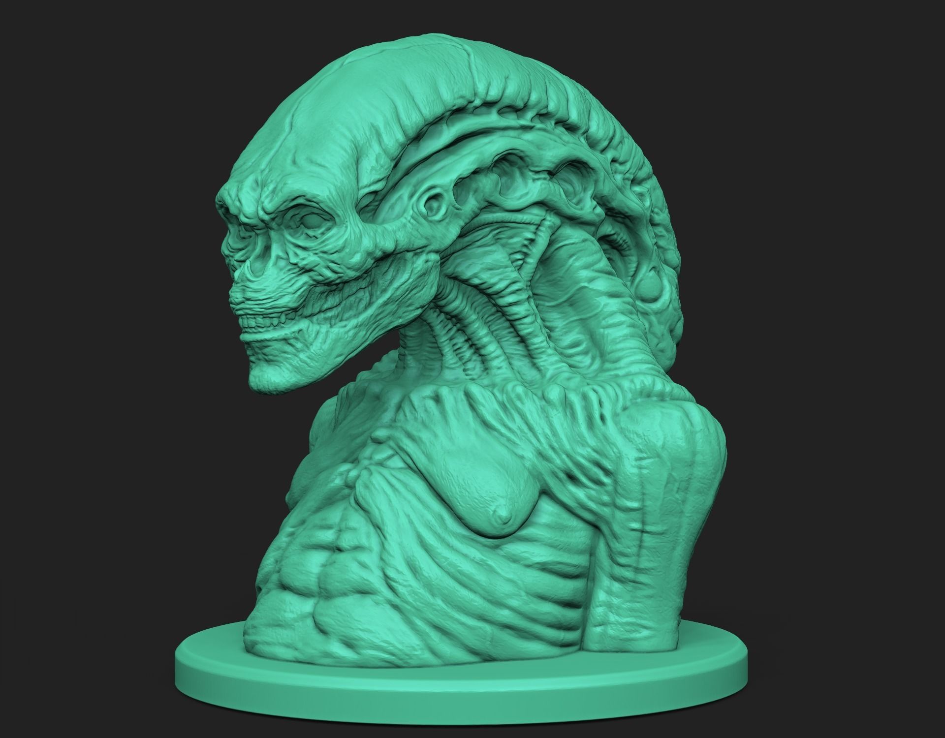 Alien Newborn Bust 3D print model_10