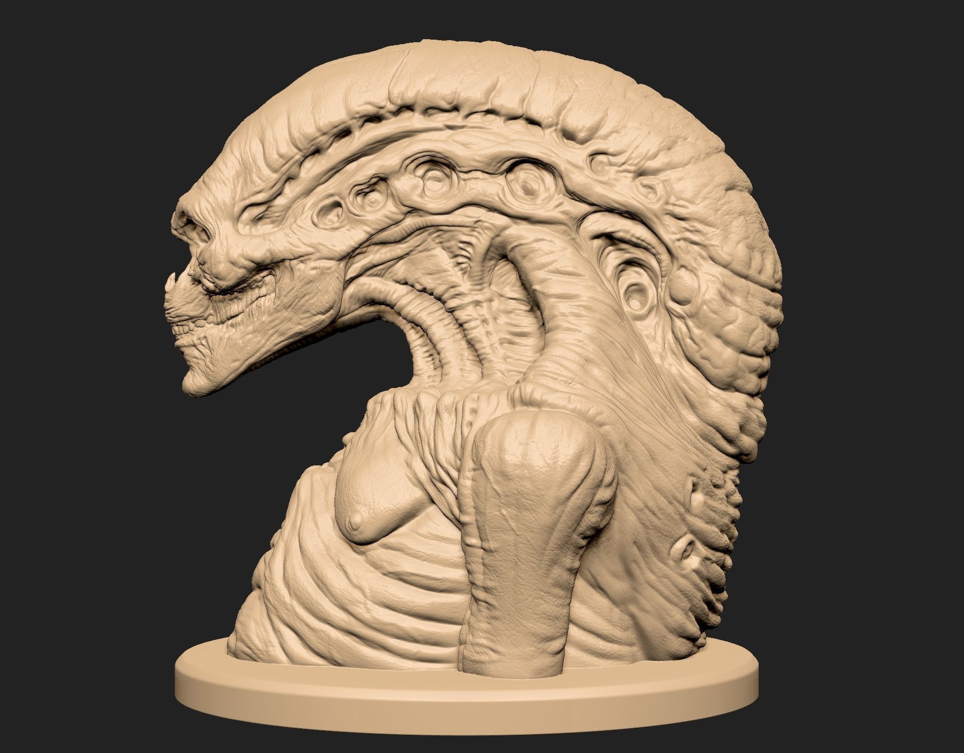 Alien Newborn Bust 3D print model_8