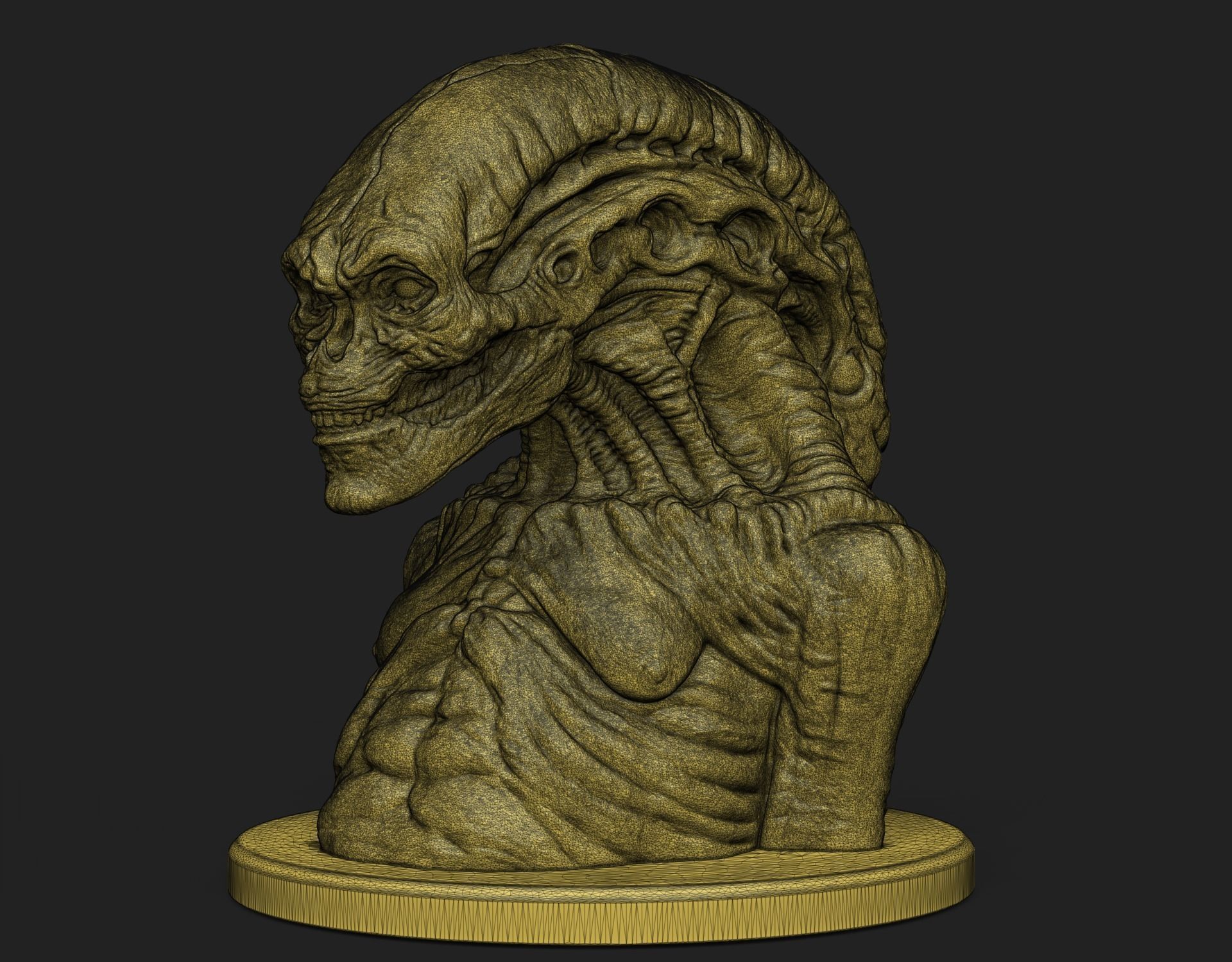 Alien Newborn Bust 3D print model_15