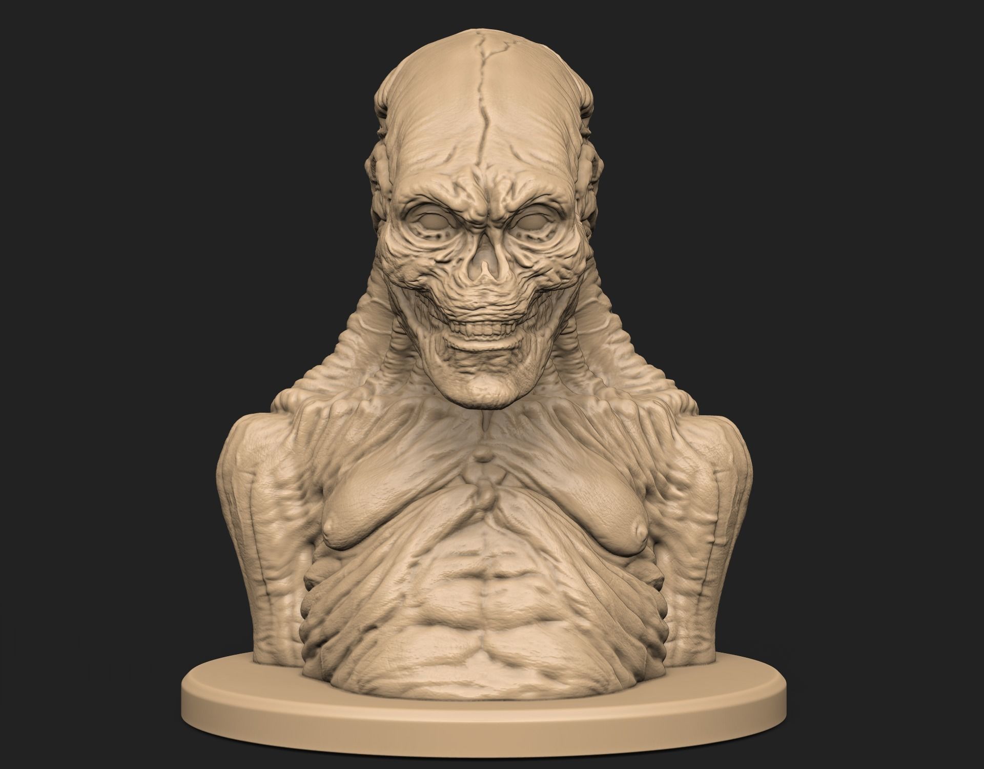 Alien Newborn Bust 3D print model_2