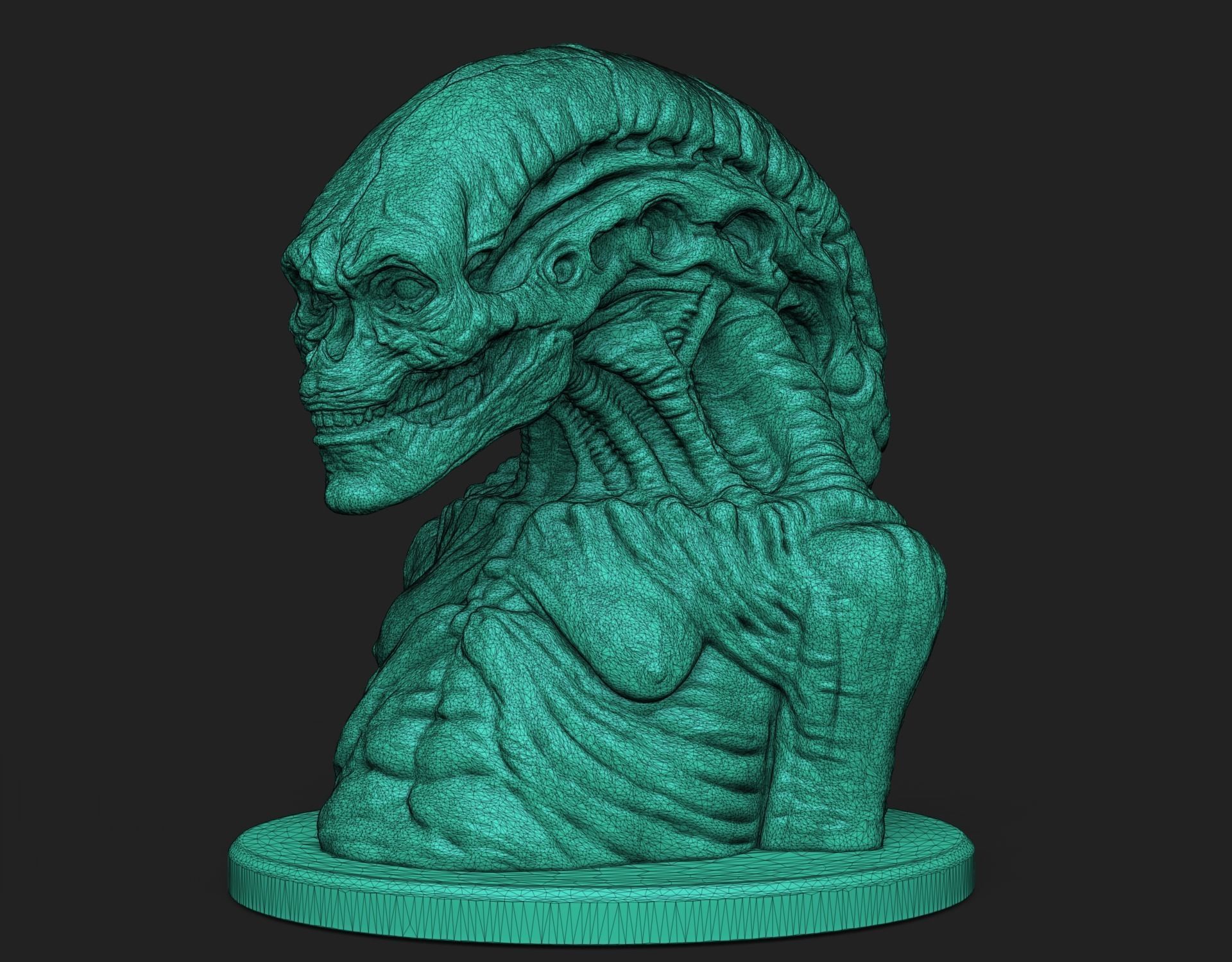 Alien Newborn Bust 3D print model_11