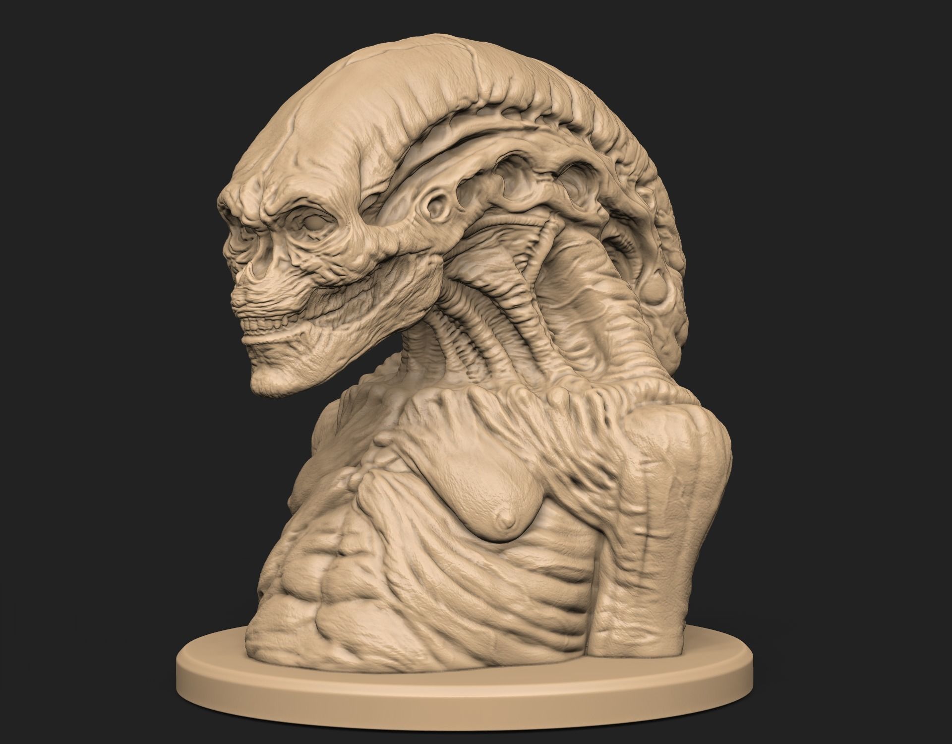Alien Newborn Bust 3D print model_14