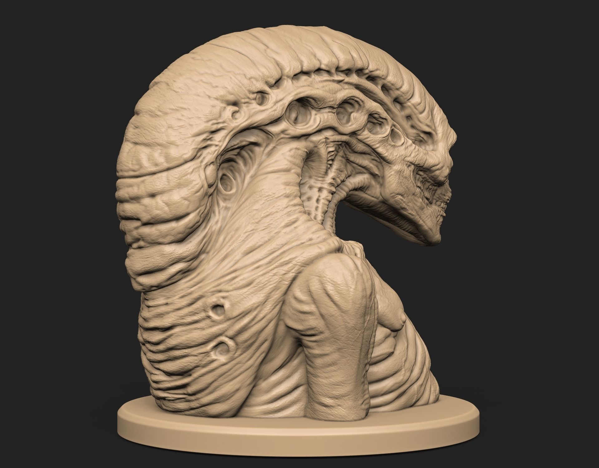 Alien Newborn Bust 3D print model_5