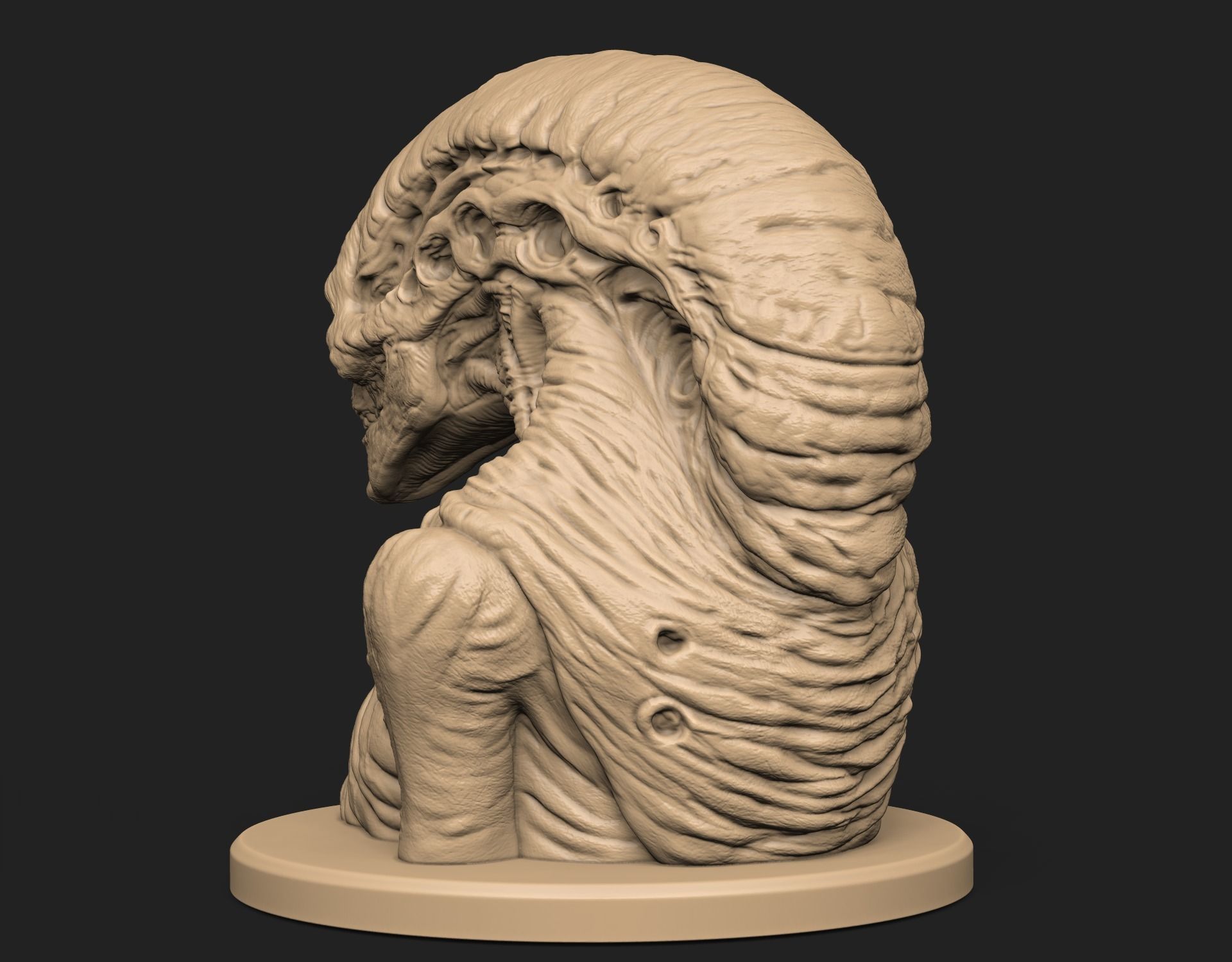 Alien Newborn Bust 3D print model_7