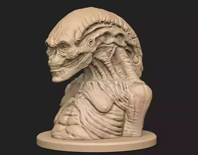 Alien Newborn Bust 3D print model