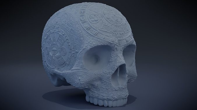 Aztec Skull version 2 3D print model