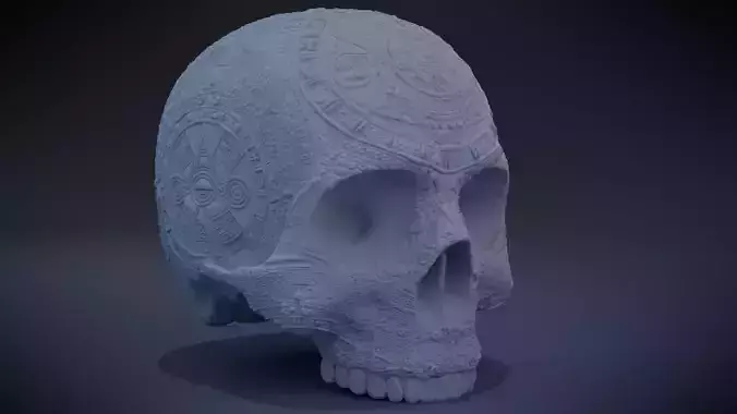 Aztec Skull version 2 3D print model