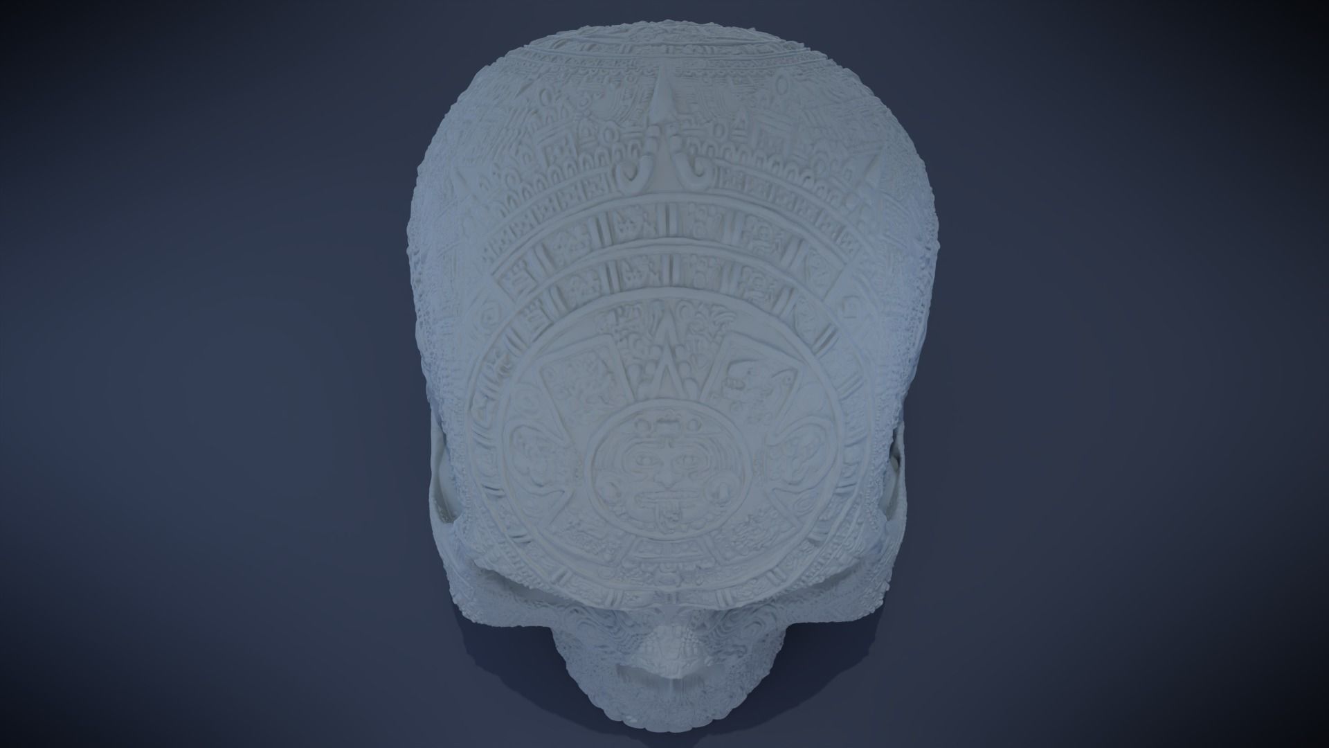Aztec Skull version 2 3D print model_4