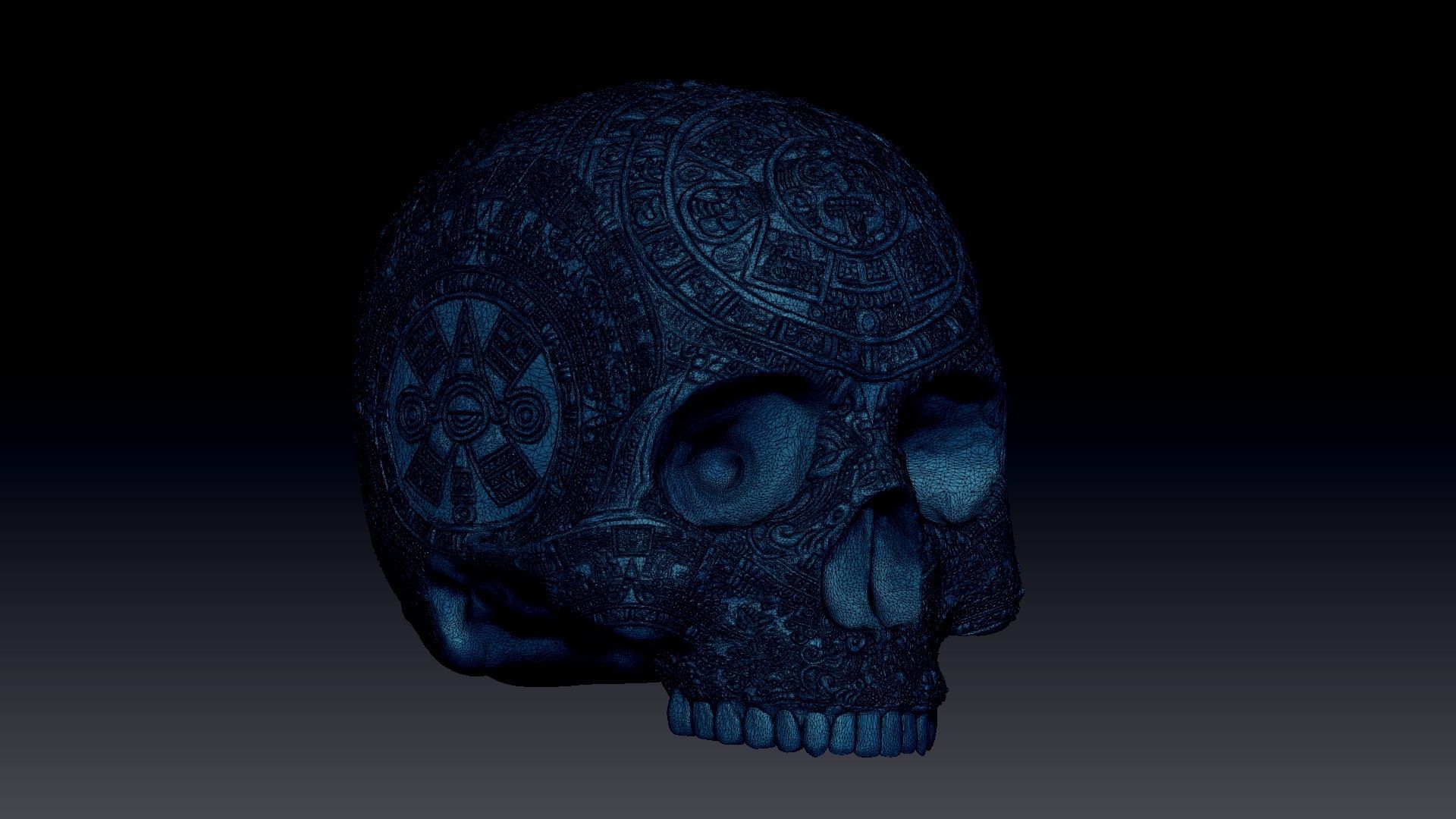 Aztec Skull version 2 3D print model_6