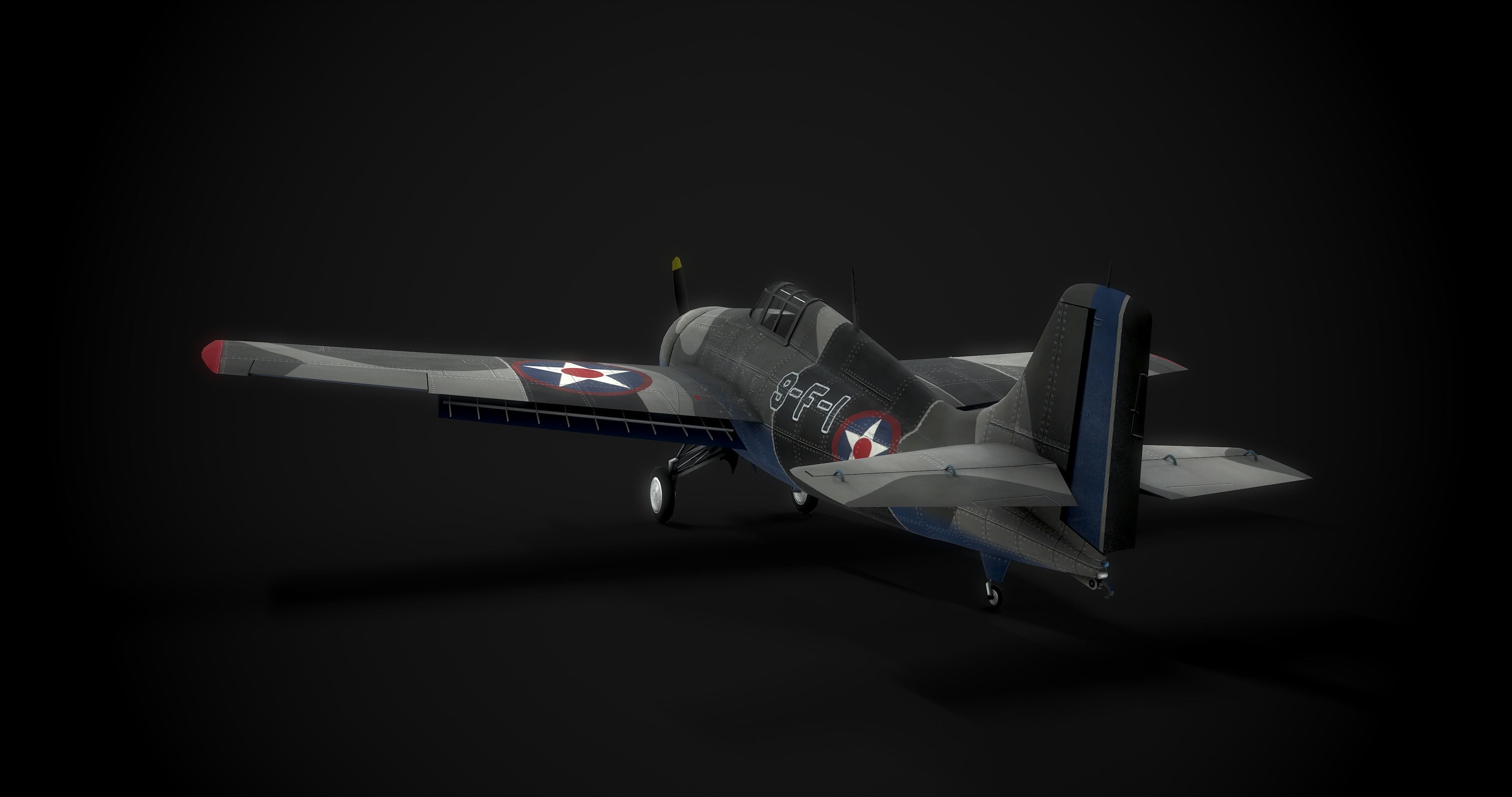 WW2 Grumman F4F Wildcat 3D model_2