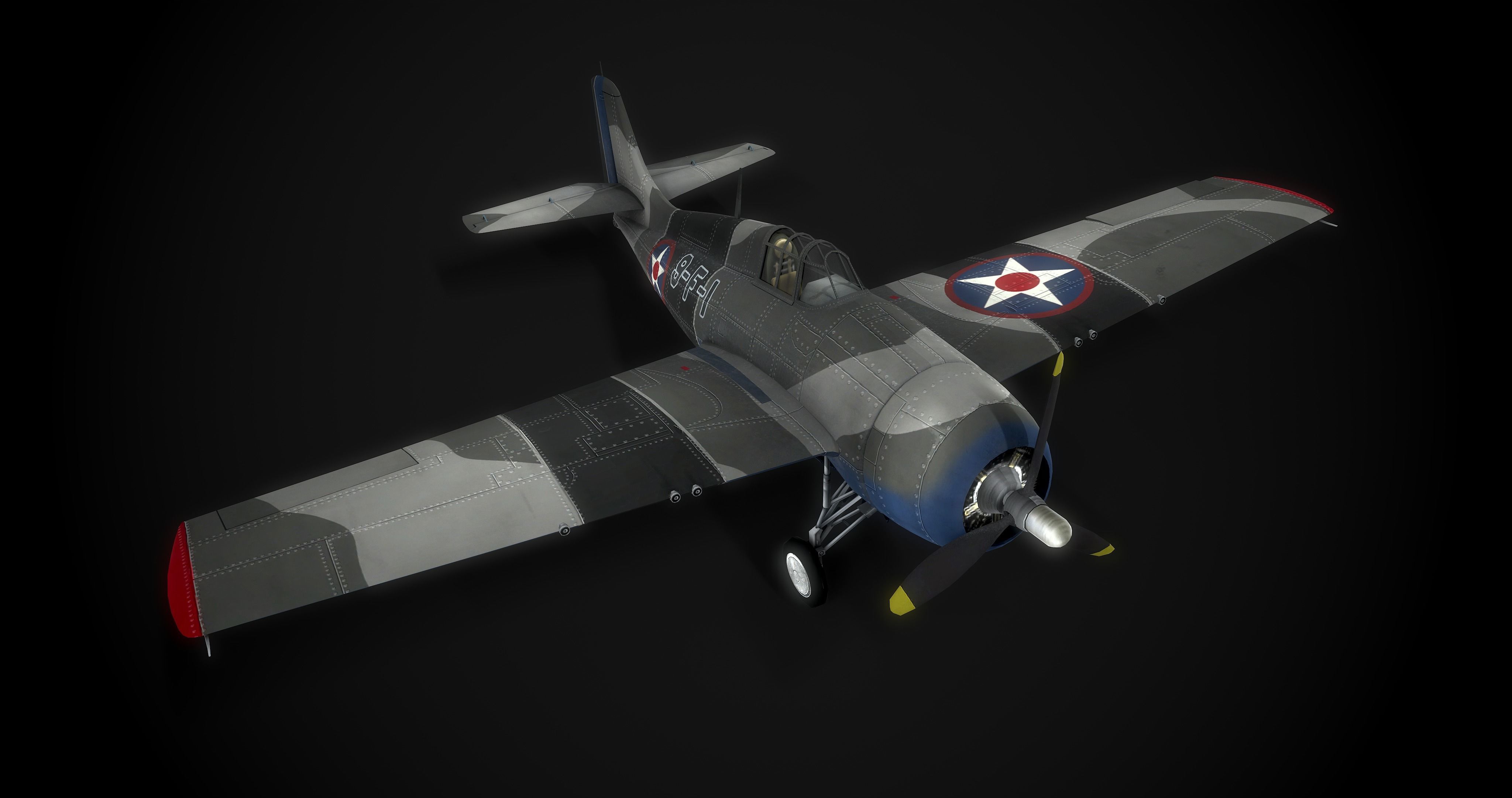 WW2 Grumman F4F Wildcat 3D model_4