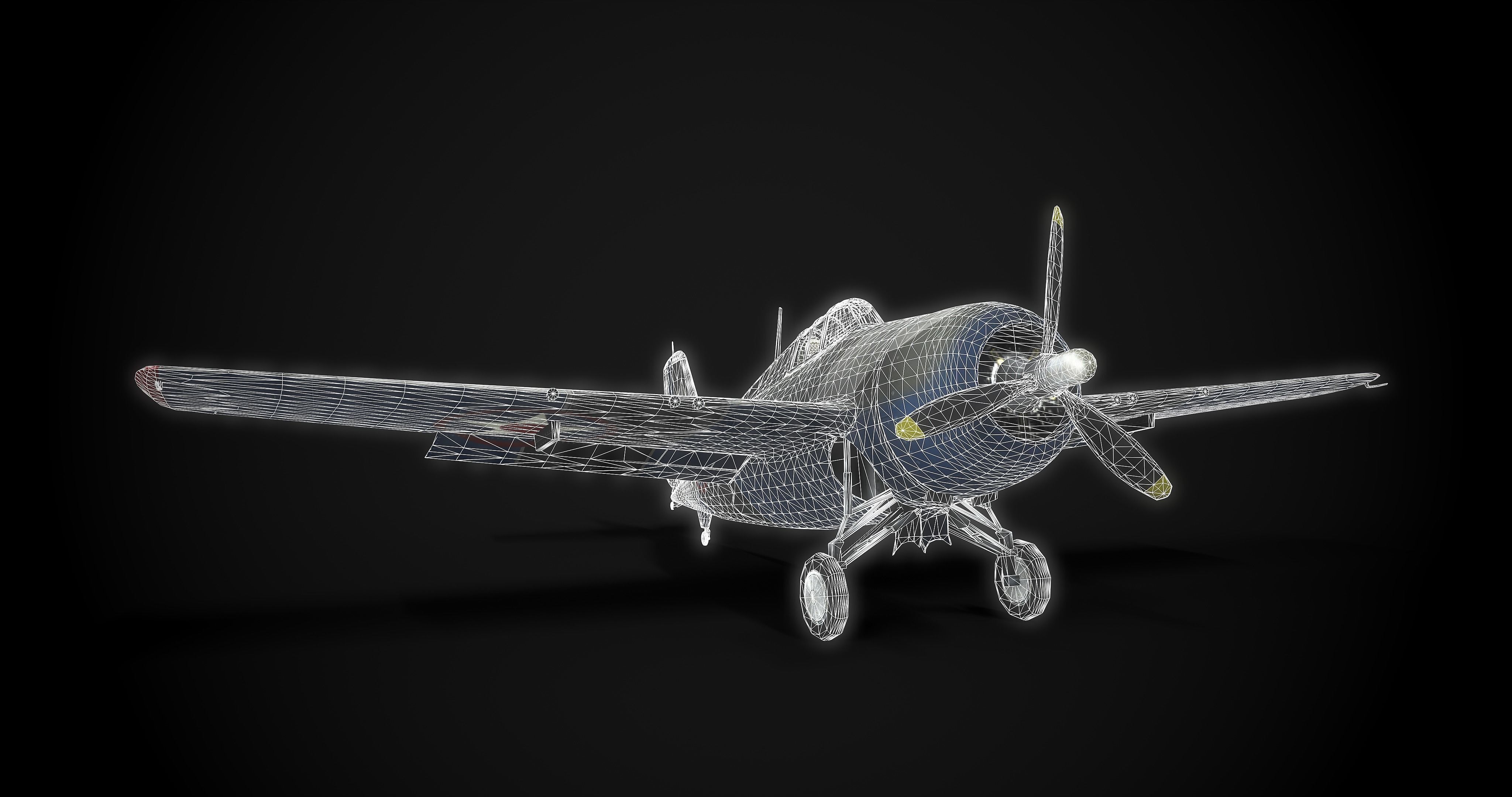 WW2 Grumman F4F Wildcat 3D model_5