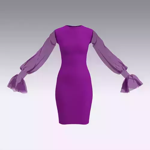 DRESS DRESS with sheer sleeves