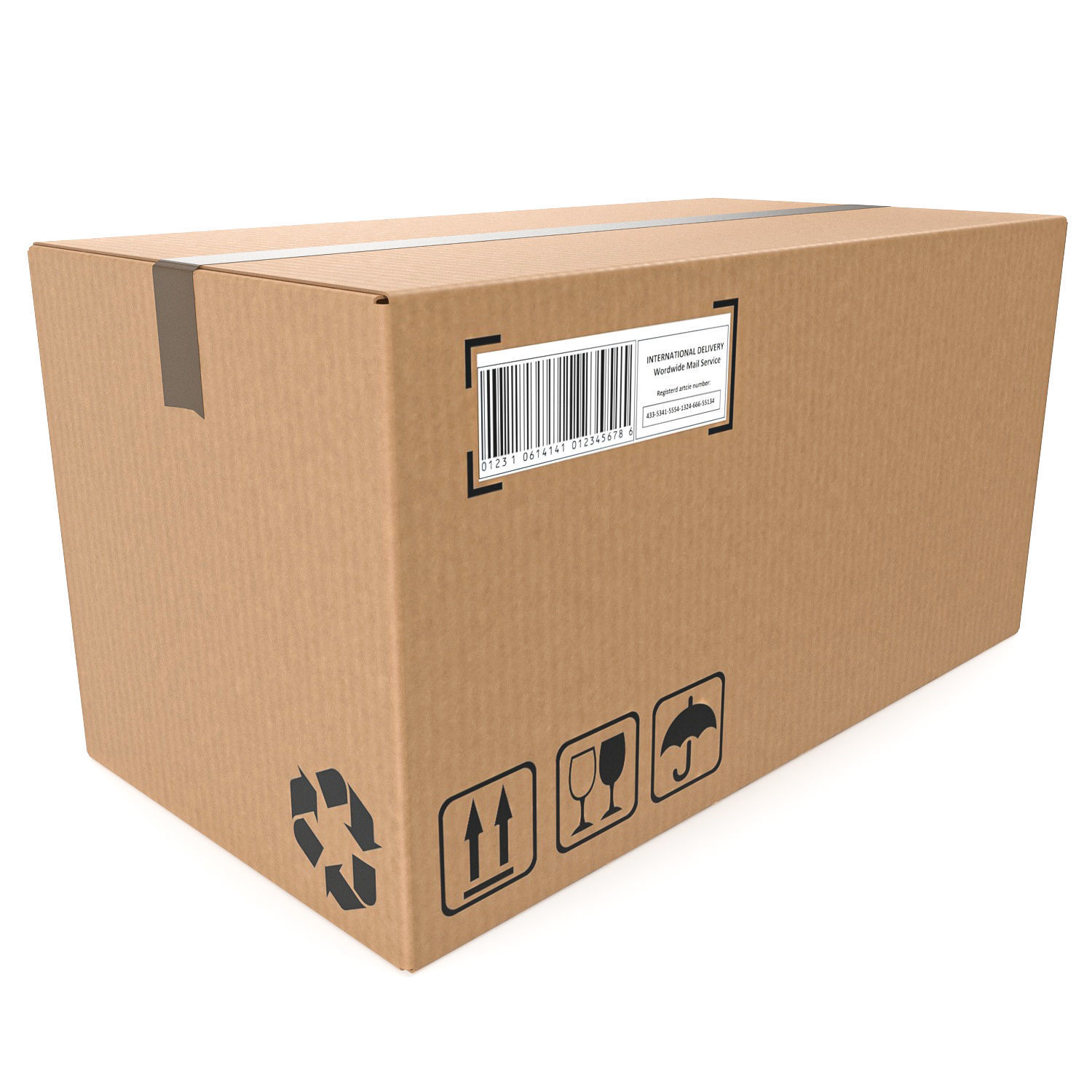 Cardboard box 12 3D model_1