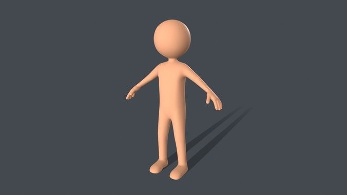 Low Poly Game Ready Stickman Rigged Low-poly 3D model