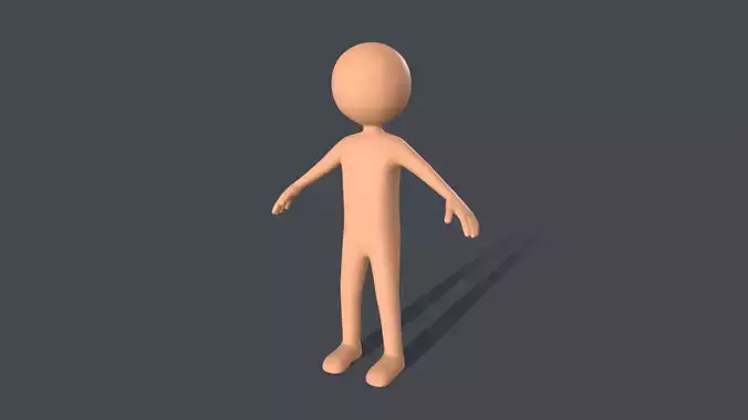 Low Poly Game Ready Stickman Rigged Low-poly 3D model