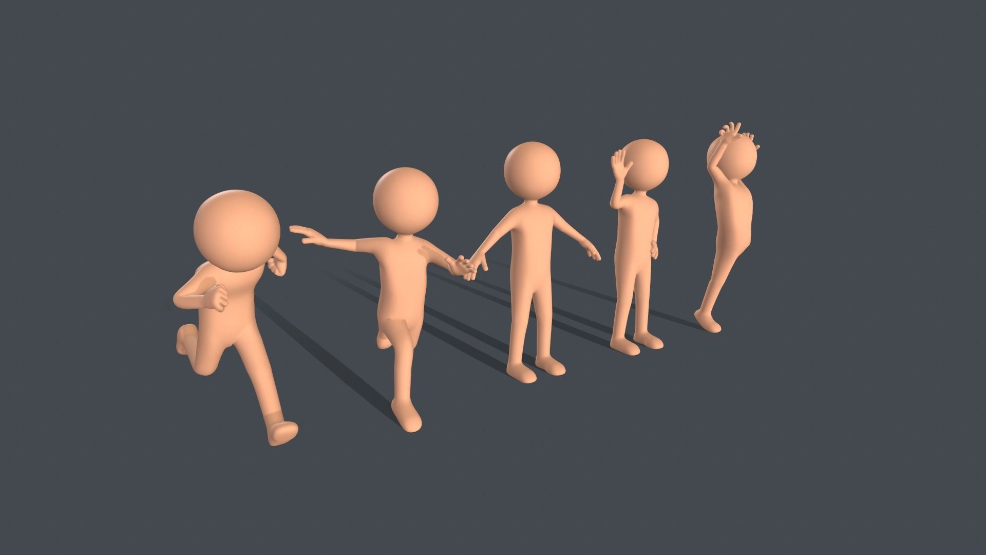 Low Poly Game Ready Stickman Rigged Low-poly 3D model_9