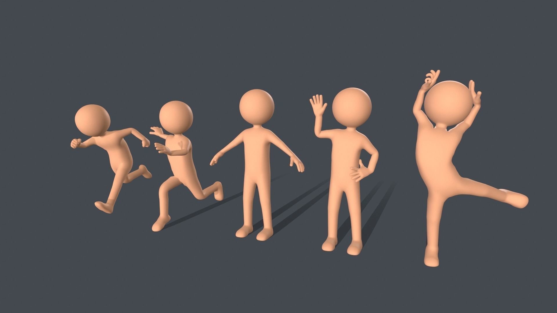 Low Poly Game Ready Stickman Rigged Low-poly 3D model_10