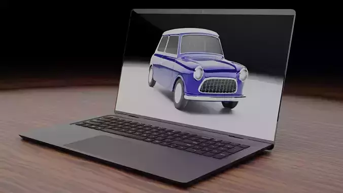 Laptop with Pixel-Based Functional Screen 3D model