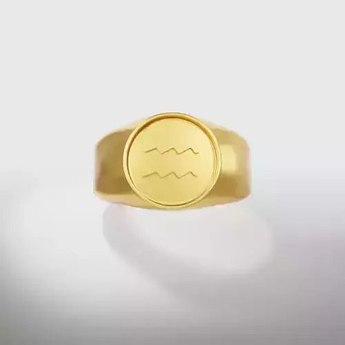 Aquarius Zodiac Sign Ring