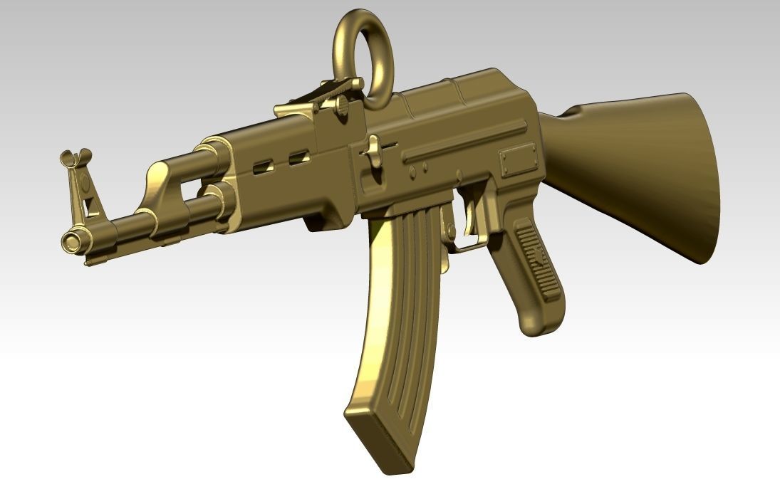 AK-47 assault rifle  Kalashnikov HighPoly 3D print model_1