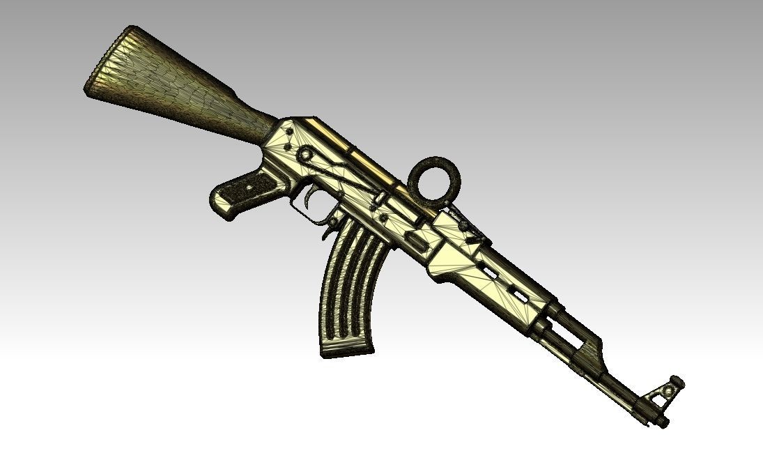AK-47 assault rifle  Kalashnikov HighPoly 3D print model_3