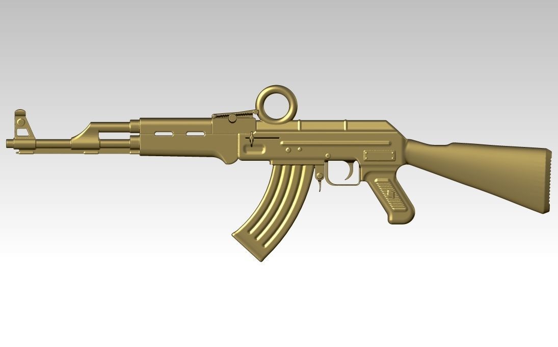 AK-47 assault rifle  Kalashnikov HighPoly 3D print model_2