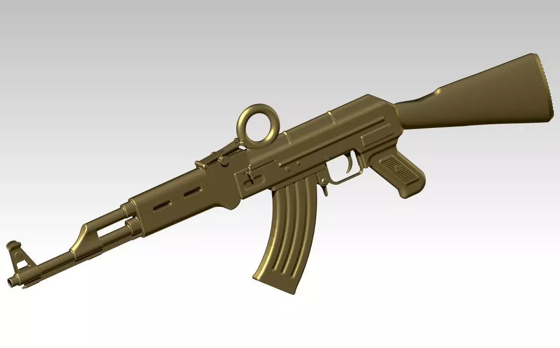 AK-47 assault rifle  Kalashnikov HighPoly 3D print model_0