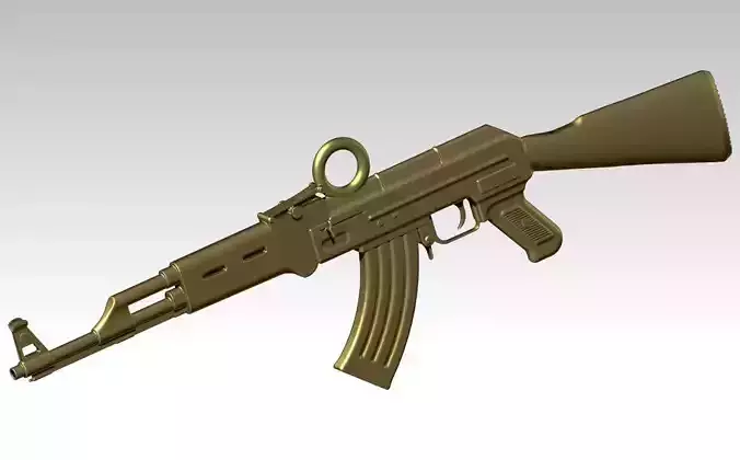AK-47 assault rifle  Kalashnikov HighPoly 3D print model