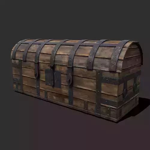 Medieval Chest Iron Bound Decor Low-poly 3D model