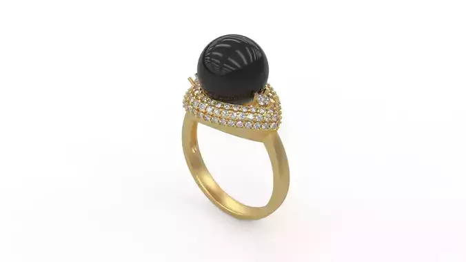 Woman Solitaire Pearl Ring 334
