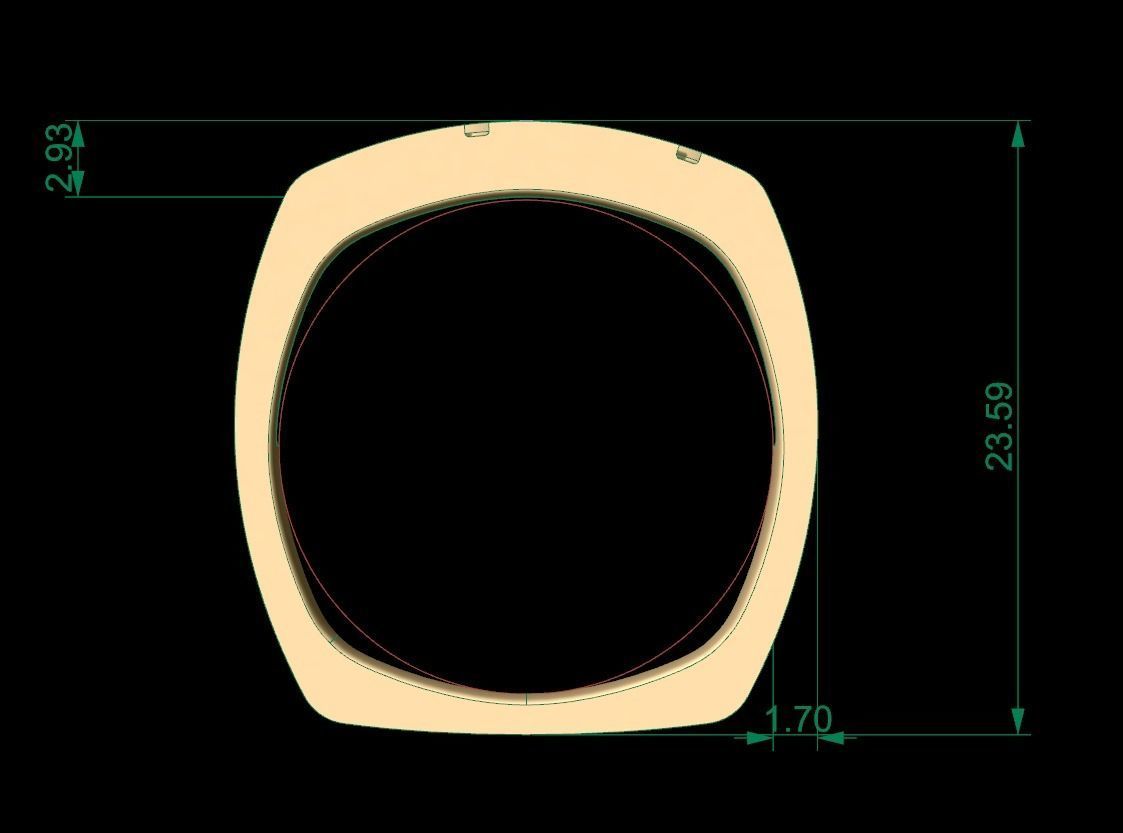 Man Square Ring 20 3D print model_5