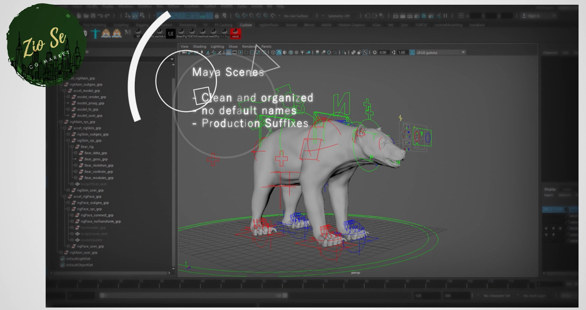 Bear Skin Rigged 3D model_3