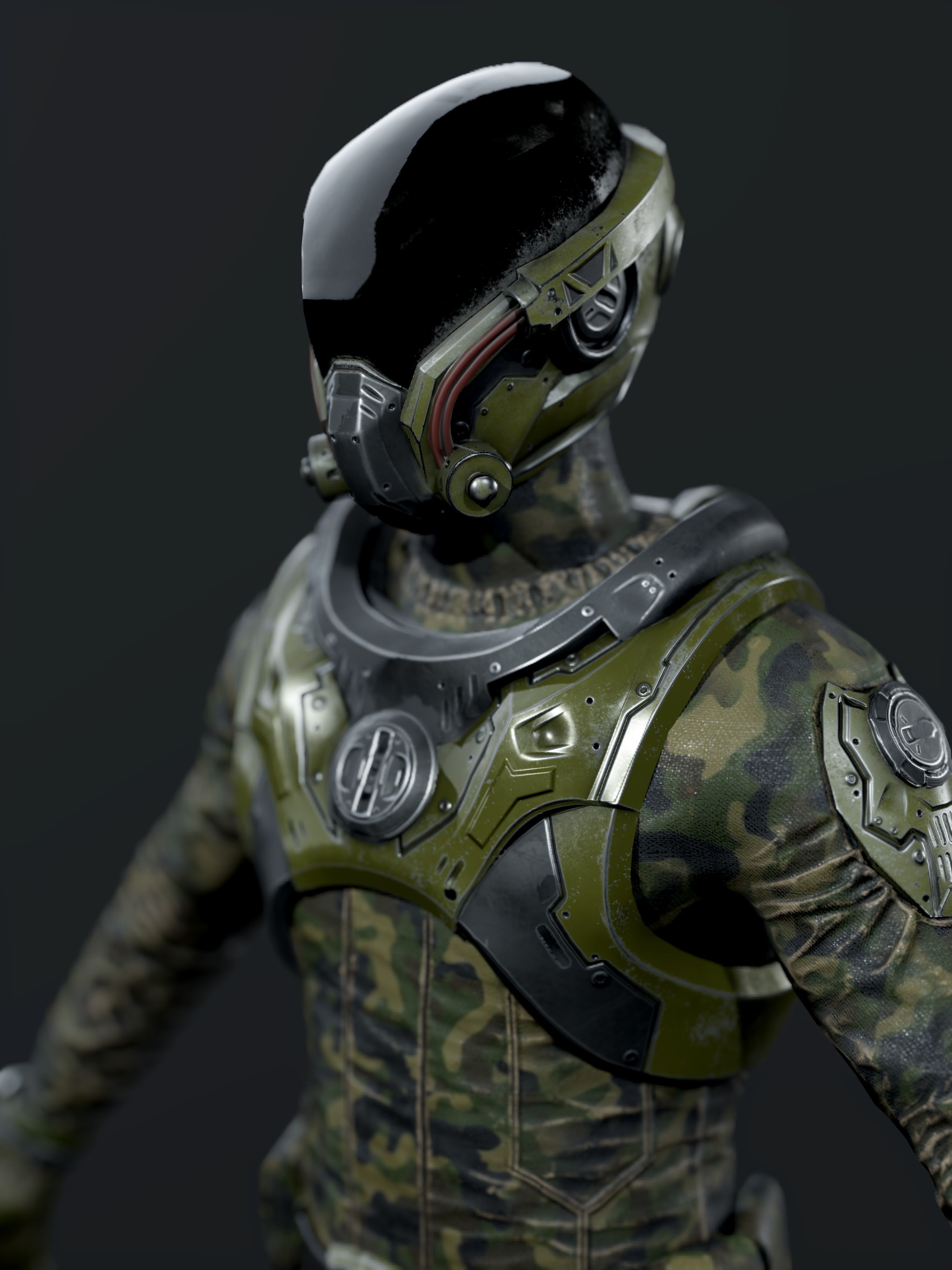 SCI-FI soldier Low-poly 3D model_6