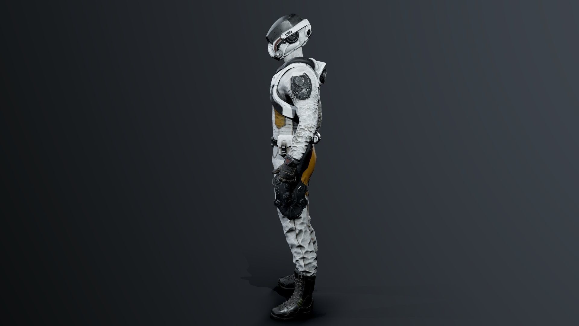 SCI-FI soldier Low-poly 3D model_15