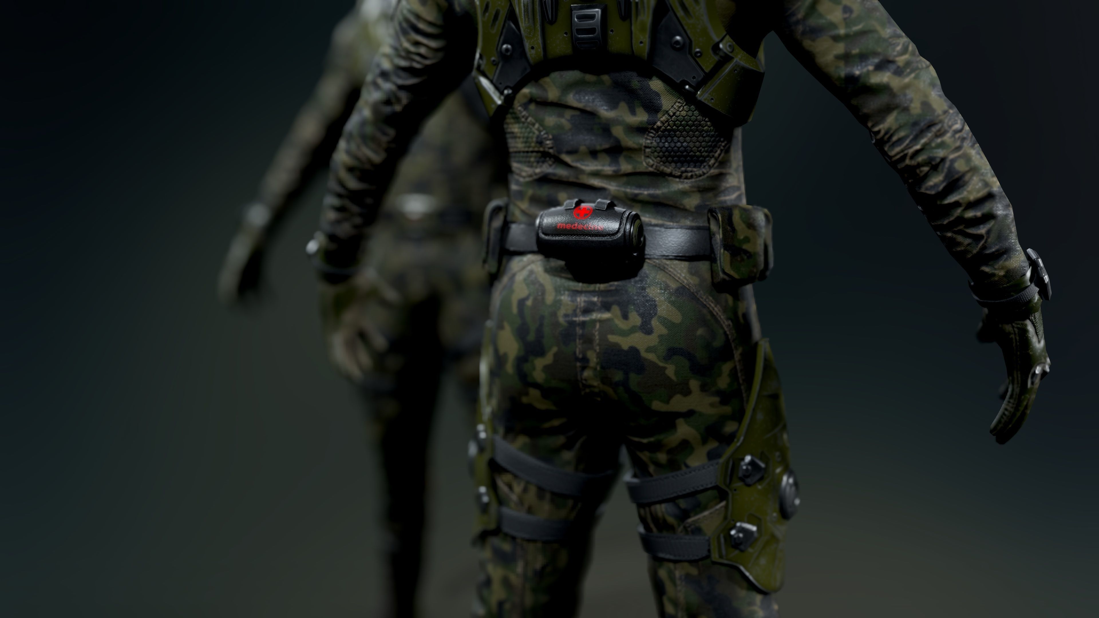 SCI-FI soldier Low-poly 3D model_7